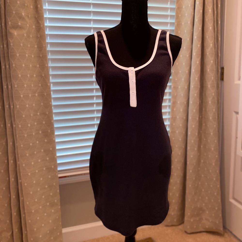 UO navy blue scoop neck body con dress